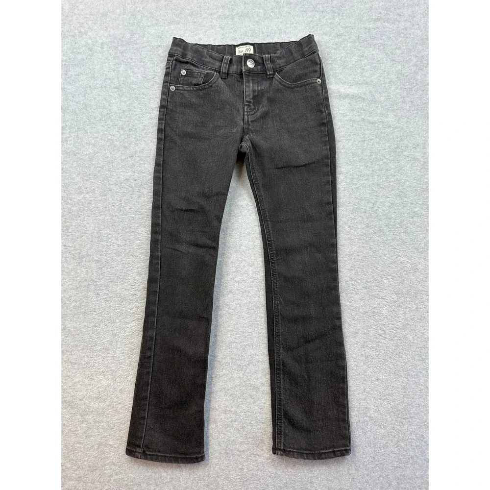 The Childrens Place Girls Skinny Stretch Jeans Black Denim Size 8 Heart Pockets
